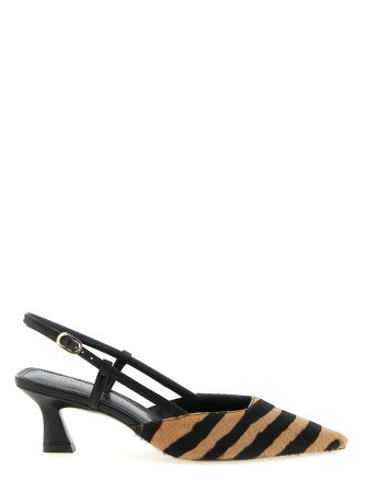 Низкие каблуки STUART WEITZMAN Vinnie pony hair slingbacks
