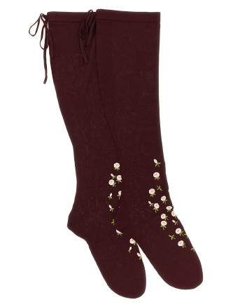 Носки PRADA Parisian socks with embroidery