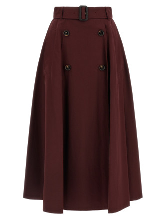 Юбка миди BURBERRY Gabardine trench coat skirt