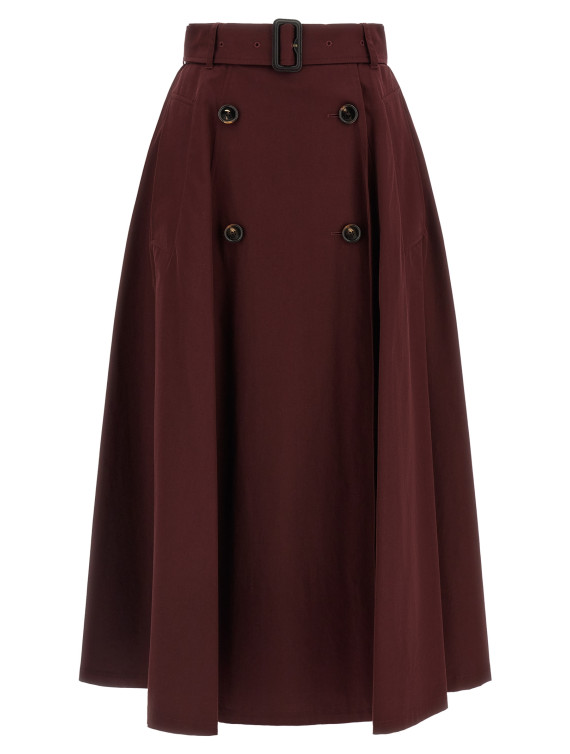 Юбка миди BURBERRY Gabardine trench coat skirt (8130327VINEYARDRED) #1