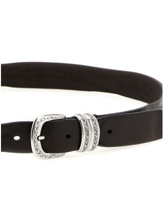 Белдік ZERBINI CLAUDIO Aged leather belt (265630TRITTICOTMORO) #