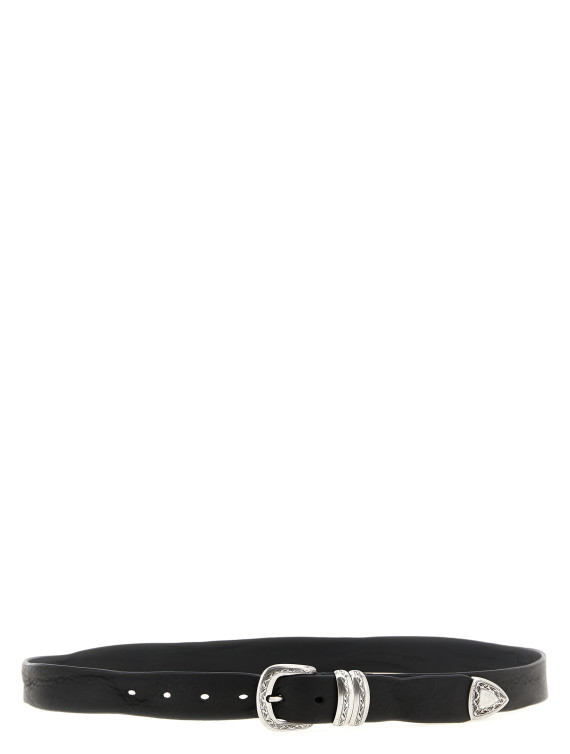 Ремень ZERBINI CLAUDIO Aged leather belt (265630TRITTICONERO) #1