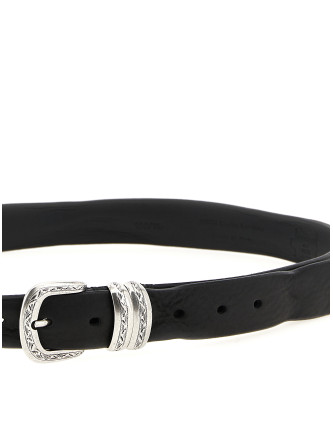 Ремень ZERBINI CLAUDIO Aged leather belt (265630TRITTICONERO) #