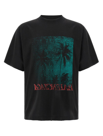 Футболка BALENCIAGA Vintage-effect T-shirt