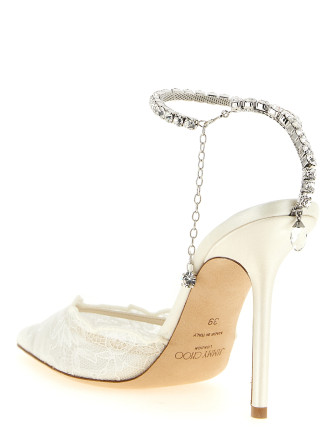 Высокие каблуки JIMMY CHOO 'Saeda' (SAEDA100GQVIVORYCRYSTAL) #
