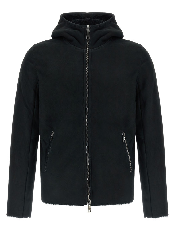 Худи GIORGIO BRATO Velour leather hoodie (GU27F26018MEVLNERO) #1