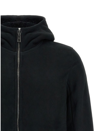 Худи GIORGIO BRATO Velour leather hoodie (GU27F26018MEVLNERO) #