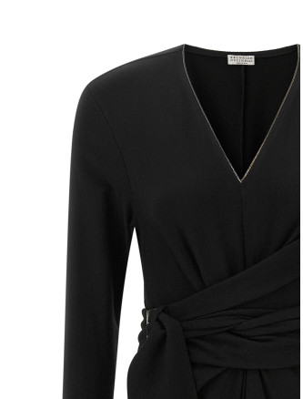 Платье миди BRUNELLO CUCINELLI 'Shiny Collar' (M0R25A5552C036) #