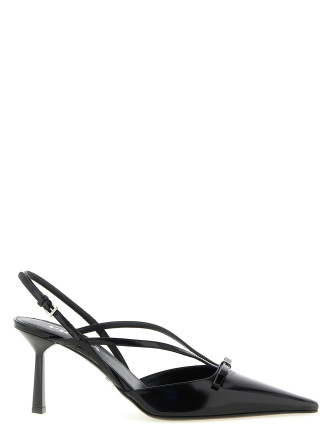 Высокие каблуки PRADA Brushed Leather Slingback Pumps