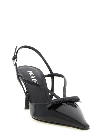 Высокие каблуки PRADA Brushed Leather Slingback Pumps (1I675OF075055F0002) #