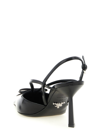 Высокие каблуки PRADA Brushed Leather Slingback Pumps (1I675OF075055F0002) #