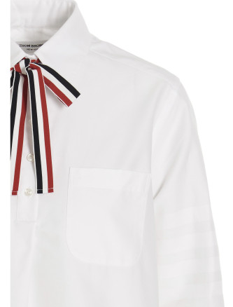 Блузка THOM BROWNE Logo pussy bow blouse (FLL139A06496100) #