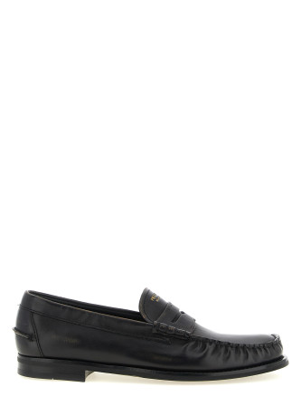 Лоферы PRADA Antiqued leather loafers