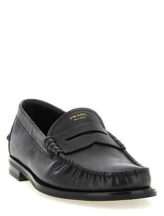 Лоферы PRADA Antiqued leather loafers (2DB239FX0002HIIF0Y71) #