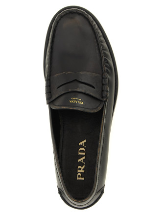 Лоферы PRADA Antiqued leather loafers (2DB239FX0002HIIF0Y71) #