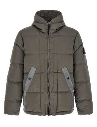 Crumpled effect down jacket