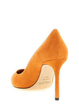 Высокие каблуки JIMMY CHOO 'Romy' (ROMY85KDUSUNSETORANGE) #