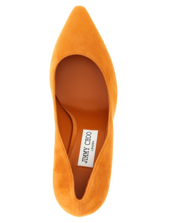 Высокие каблуки JIMMY CHOO 'Romy' (ROMY85KDUSUNSETORANGE) #