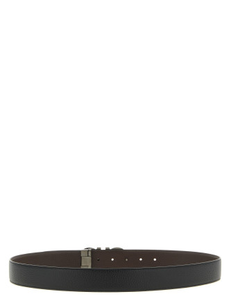 Ремень FERRAGAMO 'Doppio Gancini' (689134NEROHICKORY) #