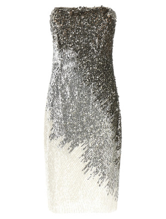 Платье миди ELISABETTA FRANCHI Metallic tulle dress