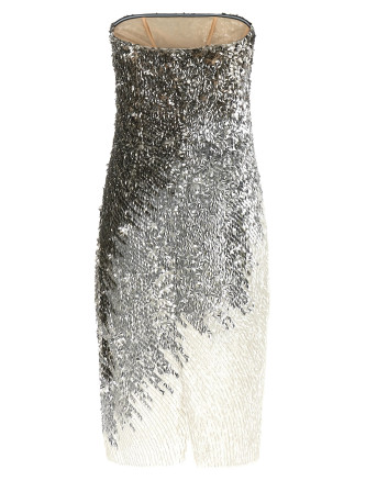 Платье миди ELISABETTA FRANCHI Metallic tulle dress (AB02067E2360) #
