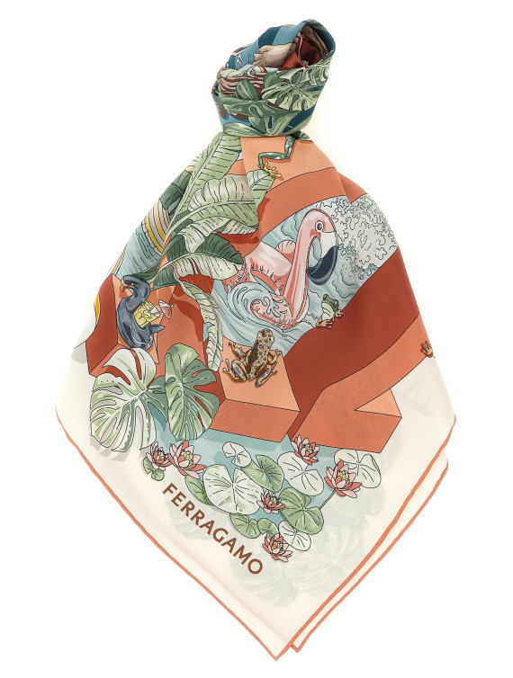 Шарф FERRAGAMO 'Jungle Party' (795106RUSTPETROLIO) #1