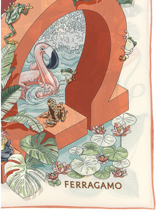 Шарф FERRAGAMO 'Jungle Party' (795106RUSTPETROLIO) #