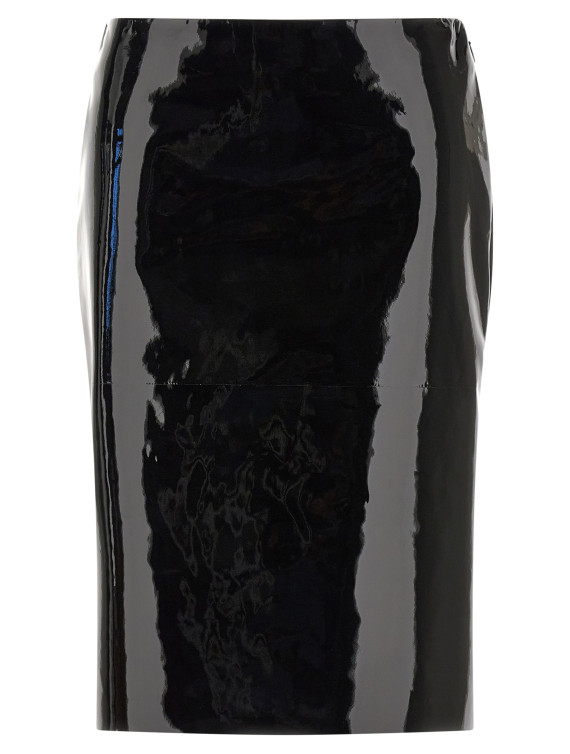 Юбка миди FERRAGAMO Patent skirt (793103BLACK) #1