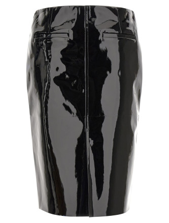 Юбка миди FERRAGAMO Patent skirt (793103BLACK) #