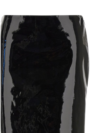 Юбка миди FERRAGAMO Patent skirt (793103BLACK) #