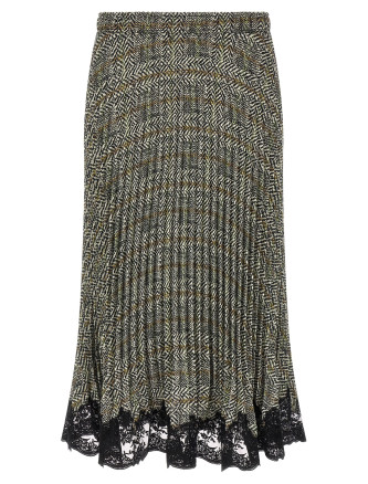 Юбка миди ERMANNO SCERVINO Pleated skirt with lace