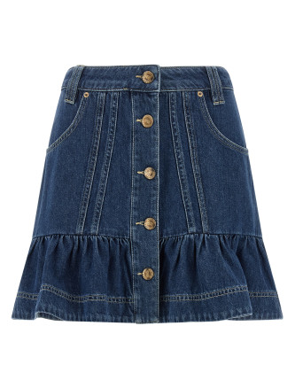 Мини-юбка FARM RIO Denim skirt with flounces