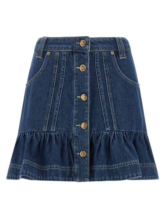 Мини-юбка FARM RIO Denim skirt with flounces (374736L0034) #1