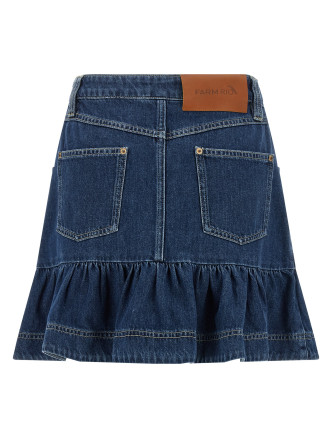 Мини-юбка FARM RIO Denim skirt with flounces (374736L0034) #
