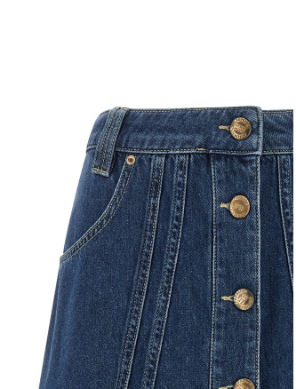 Мини-юбка FARM RIO Denim skirt with flounces (374736L0034) #
