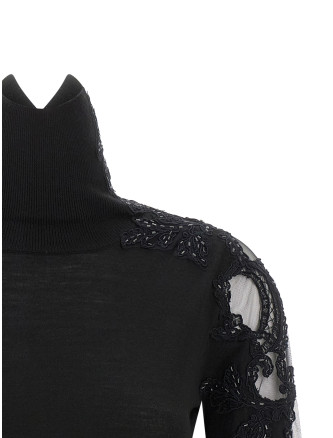 Свитер ERMANNO SCERVINO High neck with lace inserts (D495M310APCTATL95708) #