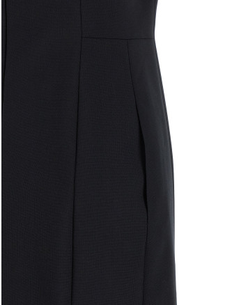 Платье миди THOM BROWNE Polo dress with intarsia and RWB detail (FDSF51CF1199415) #