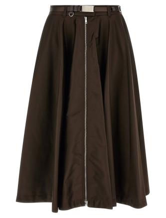 Юбка миди PRADA Front zip skirt