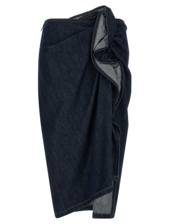 Юбка миди DRIES VAN NOTEN Draped skirt