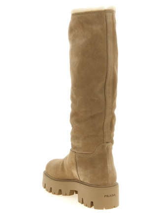 Сапоги PRADA High suede boots with logo (1W595OFZF50054F0F24) #