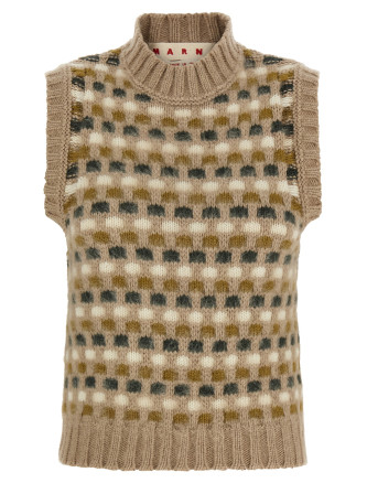 Жилет MARNI Shetland acquard knit vest