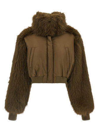 Bi-material short jacket