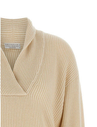 Свитер BRUNELLO CUCINELLI Shawl neck ribbed sweater (M12750802C9777) #