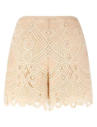 Шорты ELIE SAAB Macramé embroidery shorts (P0236NP26COE16CREAM) #