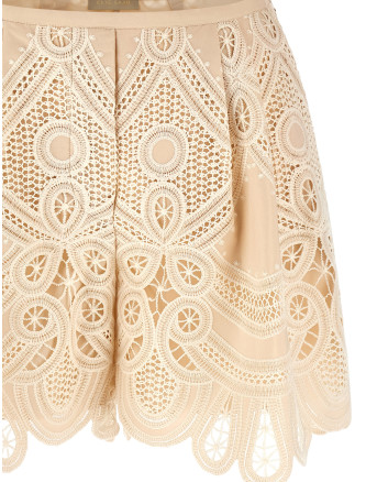 Шорты ELIE SAAB Macramé embroidery shorts (P0236NP26COE16CREAM) #