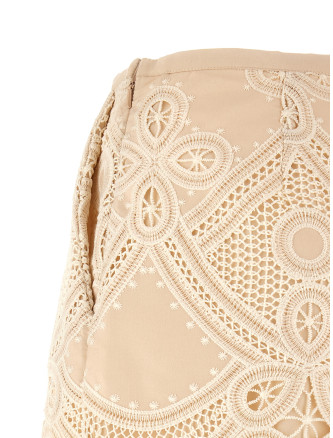 Шорты ELIE SAAB Macramé embroidery shorts (P0236NP26COE16CREAM) #