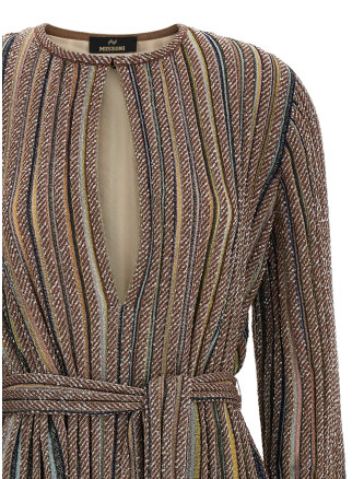 Мини-платье MISSONI V-neck and belt dress (DS26WG0PBK01KQSMSPE) #