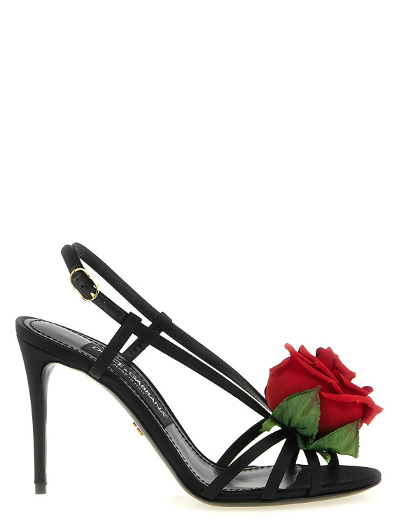 Босоножки DOLCE & GABBANA Satin sandals with flower (CR2029A06208S574) #1