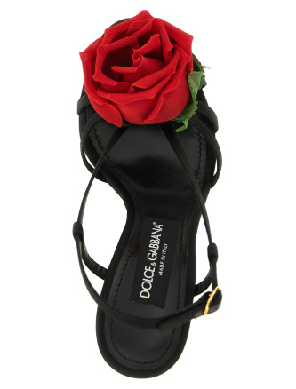 Босоножки DOLCE & GABBANA Satin sandals with flower (CR2029A06208S574) #