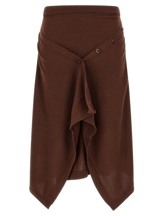 Юбка миди LEMAIRE Button asymmetrical skirt